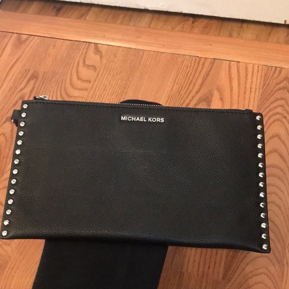 Michael Kors Black Astor Studded Wristlet - Picture 3 of 5